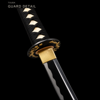 Unsharpened Gold-Dragon Relief Collector Katana — 5160 Steel, Copper Fittings — gallery image 3
