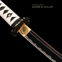 Unsharpened Mirror-Polished Collector Katana — High-Manganese Steel, Green-Bark Lacquer Saya — gallery image 3