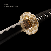 Unsharpened Chonglou Katana — Gold-Painted White Saya, Floral Mokko Tsuba — gallery image 3