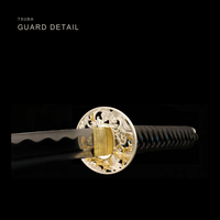 Unsharpened Ocean Dragon Katana — Teal Cloud Saya, Silver Wave Tsuba — gallery image 3