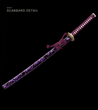Unsharpened Purple Flame Katana for Display – Mirror Polish — gallery image 3