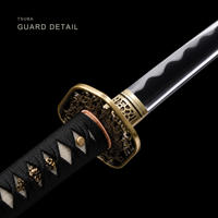 Unsharpened Rising Dragon Katana — Vermilion Saya, Gold Openwork Tsuba — gallery image 4