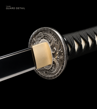 Unsharpened Cloud-Dragon Collector Katana — 5160 Spring Steel, Copper-Alloy Fittings — gallery image 3