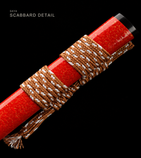 Unsharpened T10 Collector Katana — Red Saya, Tan Ito, Copper Fittings — gallery image 3