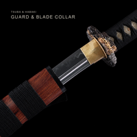 Unsharpened T10 Collector Short Sword — Black Ito, Wood Saya — gallery image 3