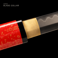Unsharpened Collector Ninjato — Red Gold-Fleck Saya, Straight Profile — gallery image 3