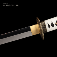 Unsharpened Collector Tachi — Red Saya with Gold Kamon, White Ito — gallery image 3