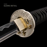 Unsharpened Sea Swallow Katana — Flame-Striped Saya, Silver Mokko Tsuba — gallery image 3