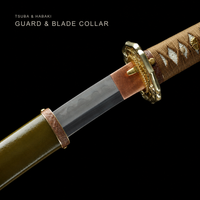 Unsharpened Kobuse Jigane Collector Type 98 Sword — Brown Ito, Olive Iron Saya — gallery image 3