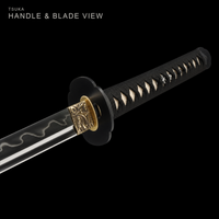 Unsharpened Wave-Hamon Katana — Clay-Tempered T1095, Bo-Hi and True Yokote — gallery image 4