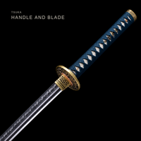 Unsharpened Rising Dragon Katana — Clay-Tempered T1095, Wave-Inlaid Saya, Copper Fittings — gallery image 3