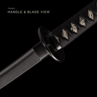 Unsharpened Phantom Katana — Titanium-Coated 5160, Blackened Fittings — gallery image 4