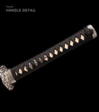 Unsharpened Bright-Polished Collector Katana — 5160 Spring Steel, Wild Rayskin Tsuka — gallery image 4