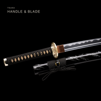 Unsharpened Drifting Shadow Katana — Streaked Black Saya, Copper Seppa — gallery image 4