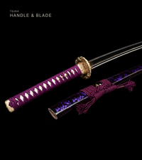 Unsharpened Purple Flame Katana for Display – Mirror Polish — gallery image 4