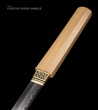 Unsharpened Three-Piece Collector Set — Clay-Tempered T10, Hexagonal White-Wood Saya — gallery image 4