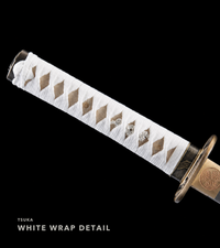 Unsharpened Platinum-Tone Collector Katana — 1065 Steel, White Dragonfly Tsuba — gallery image 4