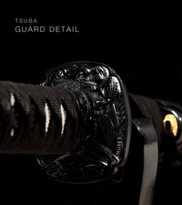 Unsharpened Blackened Collector Katana — Gold Calligraphy Saya — gallery image 5