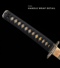 Unsharpened Twin-Fish Wave Collector Katana — 1065 Steel, Piano-Lacquer Saya — gallery image 4