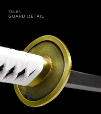 Unsharpened Black-Finish Anime Collector Katana — White Ito, White Lacquered Saya — gallery image 5