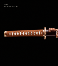 Unsharpened Bamboo Tiger Wakizashi for Display – Clay-Tempered T10 — gallery image 3