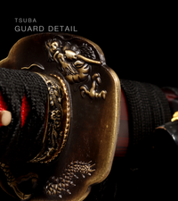 Unsharpened Collector Katana — Black Ito, Burgundy Lacquered Saya — gallery image 4