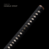 Unsharpened Patterned-Steel Collector Katana — Clay-Tempered, Aged Copper Fittings — gallery image 4