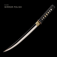 Unsharpened Shell-Inlay Wakizashi — Mirror-Polished 1065, Copper Fittings — gallery image 4