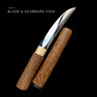 Unsharpened Wenge Tanto — Shinogi Profile, Brass Habaki — gallery image 1