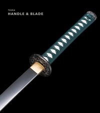 Unsharpened Hira-Zukuri Katana for Display – Silver Dragon Fittings — gallery image 3