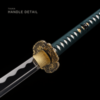 Unsharpened Pan Collector Katana — Grade 45 Carbon Steel, Lacquered Hardwood Saya — gallery image 4