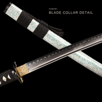 Unsharpened Gilt-Lion Collector Katana — Clay-Tempered T10, Lacquered Saya — gallery image 4