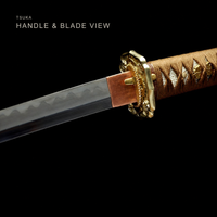 Unsharpened Kobuse Jigane Collector Type 98 Sword — Brown Ito, Olive Iron Saya — gallery image 4