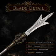 Lion King Three-Edge Miniature Spear Bundle - blade detail - MythArc collectible