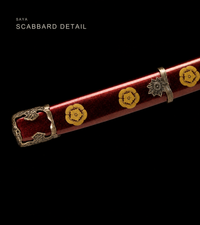 Unsharpened Chrysanthemum Tachi for Display – 65Mn Steel — gallery image 5