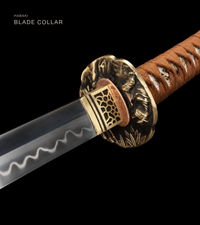 Unsharpened Bamboo Tiger Wakizashi for Display – Clay-Tempered T10 — gallery image 4