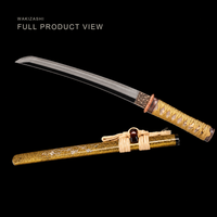 Unsharpened Golden Crow Wakizashi for Display – Clay-Tempered Steel — gallery image 2