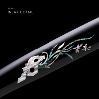 Unsharpened Shell-Inlay Wakizashi — Mirror-Polished 1065, Copper Fittings — gallery image 5
