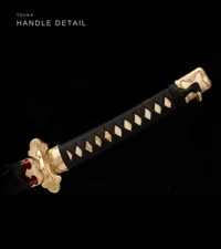 Unsharpened Patterned-Steel Shogunate Tachi — Clay-Tempered, Copper Fittings — gallery image 5