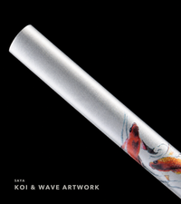 Unsharpened Twin-Fish Wave Collector Katana — 1065 Steel, Piano-Lacquer Saya — gallery image 5