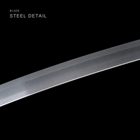 Unsharpened Black Sakura Collector Katana — 1065 Steel, Piano-Lacquer Saya — gallery image 5