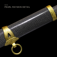 Unsharpened Refined Jigane Naval-Style Collector Sword — Brown Ito, Rayskin Saya — gallery image 5