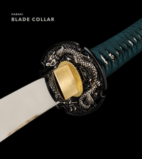 Unsharpened Hira-Zukuri Katana for Display – Silver Dragon Fittings — gallery image 4