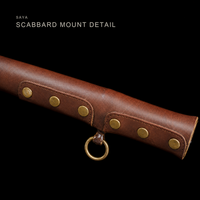 Unsharpened Folded Steel Collector Type 98 Sword — Tan Ito, Studded Leather Saya — gallery image 5