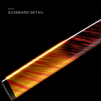 Unsharpened Sea Swallow Katana — Flame-Striped Saya, Silver Mokko Tsuba — gallery image 5