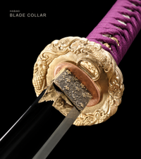 Unsharpened Purple Flame Katana for Display – Mirror Polish — gallery image 5