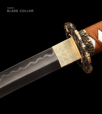 Unsharpened T10 Collector Katana — Red Saya, Tan Ito, Copper Fittings — gallery image 5