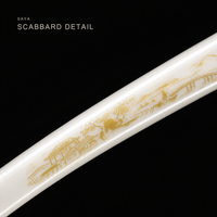 Unsharpened Chonglou Katana — Gold-Painted White Saya, Floral Mokko Tsuba — gallery image 5