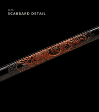 Unsharpened Twin Cloud-Dragon Relief Collector Katana — 5160 Steel, Slim Saya — gallery image 5