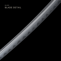 Unsharpened Patterned-Steel Collector Katana — Clay-Tempered, Aged Copper Fittings — gallery image 5